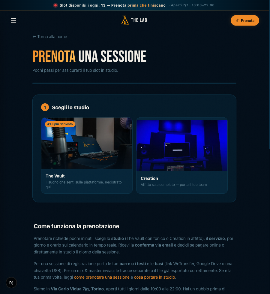 Step 1 — scegli lo studio