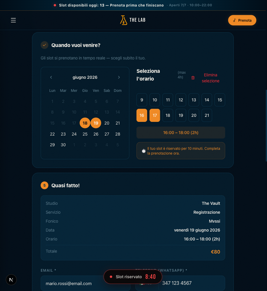 Step 5 — riepilogo e inserimento dati