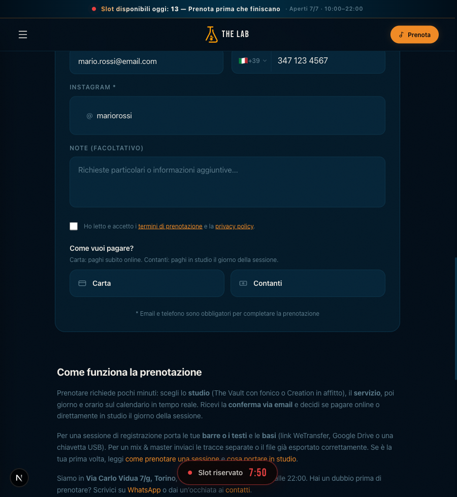 Step 6 — scegli il metodo di pagamento
